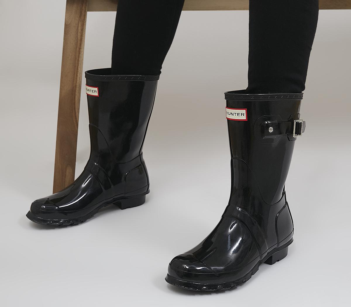 Hunter Original Short Gloss Rubber Womens Wellington Rain Boots